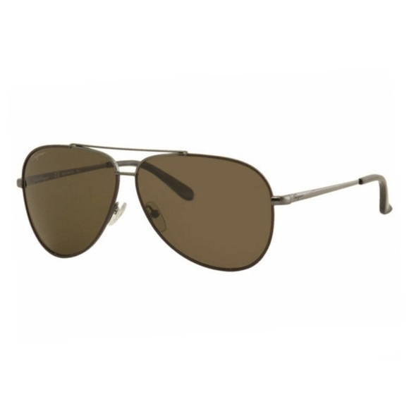 Salvatore Ferragamo Sunglasses SF131S 067 Shiny Gunmetal / Dark Brown - Picture 1 of 2